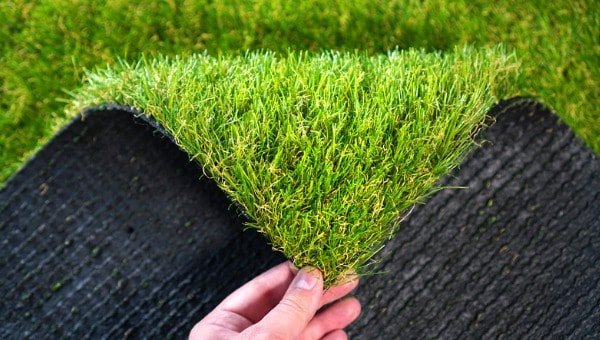 clean artificial turf up close