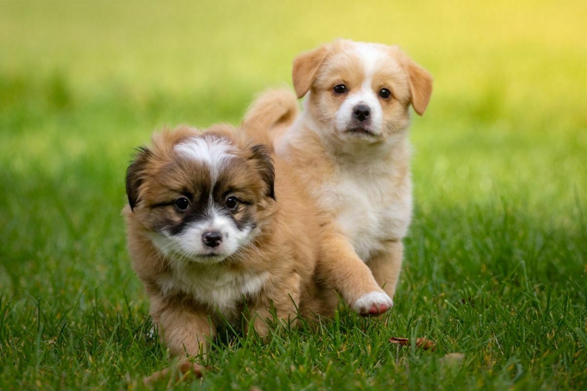 Puppies playing