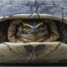 Turtle hiding in its shell