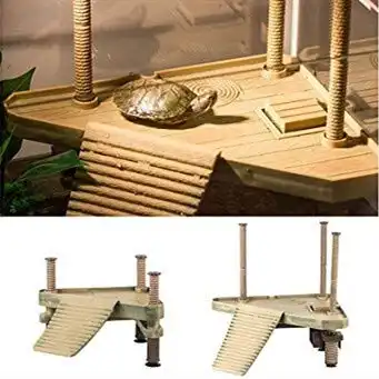 Turtle floating platform,764 inch decorative reptile frog pier floating basking platform ramp ladder tank (1pcs)