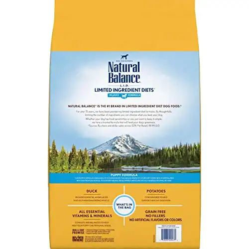 Natural Balance L.I.D. Limited Ingredient Diets Dry Puppy Food, Potato & Duck Formula, 24 Pounds (Discontinued by Manufacturer)