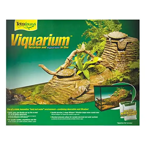 TetraFauna Viqaquarium, All-In-One Terrarium And aquarium, Ideal For Aquatic Reptiles And Amphibians