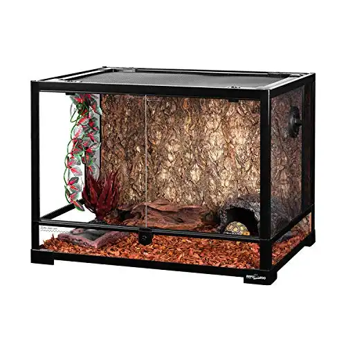 Repti zoo large 34 gallon reptile glass terrarium tank,front opening door 24" x 18" x 18" double hinge door with screen ventilation reptile terrarium (backgrounds not include)