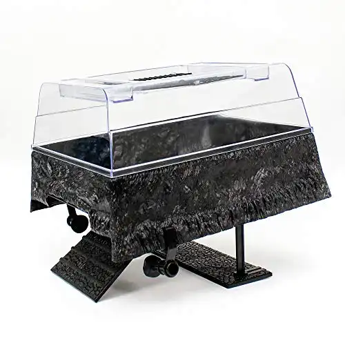 Penn-plax reptology turtle topper – above tank basking platform that safely mounts to standard size tanks up to 55 gallons and 13” wide – black color