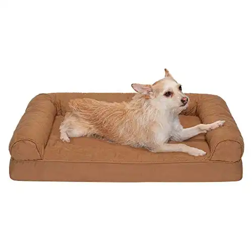 Furhaven quilted sofa-style egg crate orthopedic foam dog bed