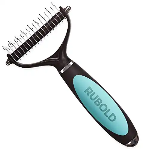 Rubold dematting tool for dogs - pet safe dematting comb for dogs