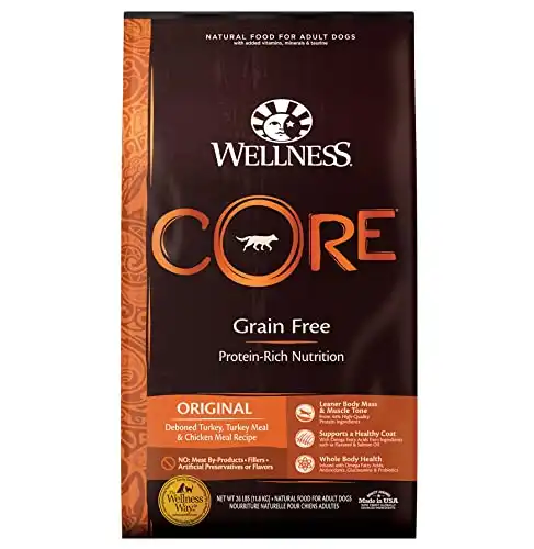 Wellness core natural grain free dry dog food, original turkey & chicken
