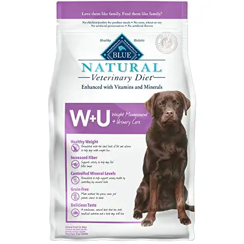 Blue buffalo natural veterinary diet w+u weight management + urinary care dry dog food