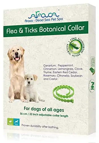 Arava flea & tick collar - for dogs & puppies - 11 natural active ingredients - safe for babies & pets - enhanced control & defense