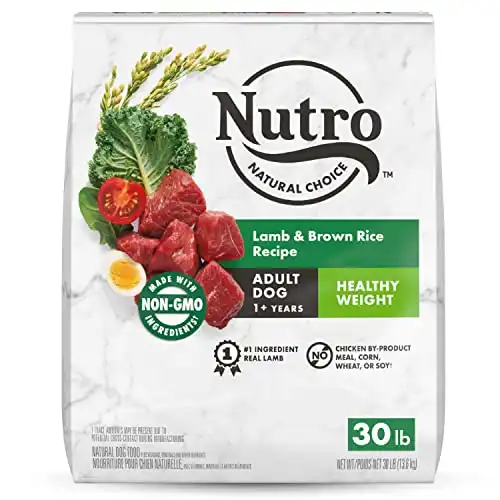 Nutro natural choice healthy weight adult dry dog food, lamb & brown rice recipe dog kibble
