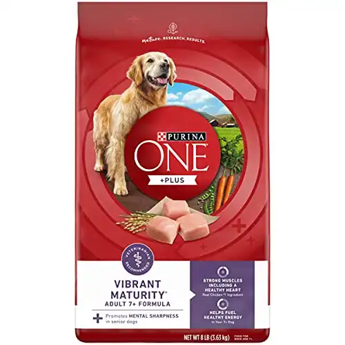 Purina one high protein senior dry dog food, +plus vibrant maturity adult 7+ formula