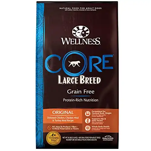 Wellness core natural grain free dry dog food, large breed