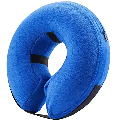 Bencmate protective inflatable collar for dogs and cats - soft pet recovery collar does not block vision e-collar