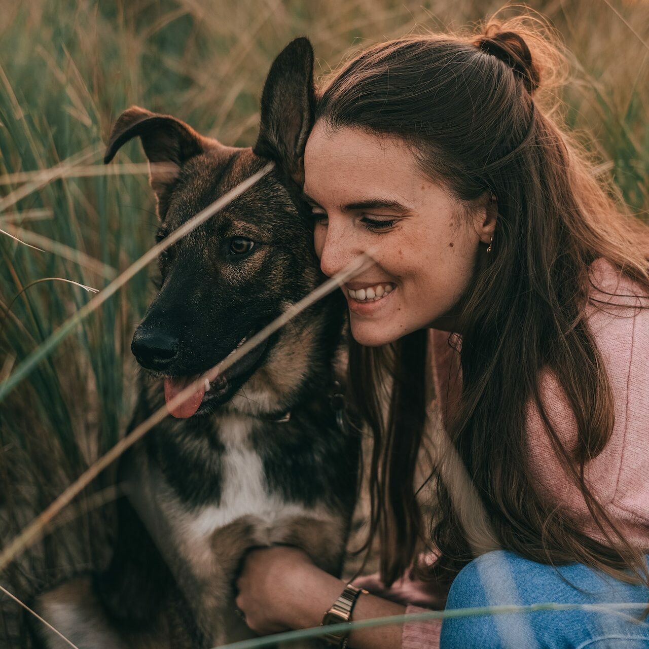 Girl with her dog