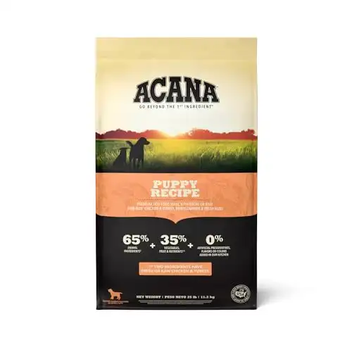 Acana grain free dry dog food, puppy recipe