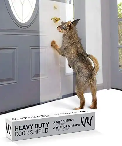 Heavy duty clawguard - the ultimate door scratch shield, frame & wall scratch protection barrier for dog and cat clawing, scratching and damaging doors