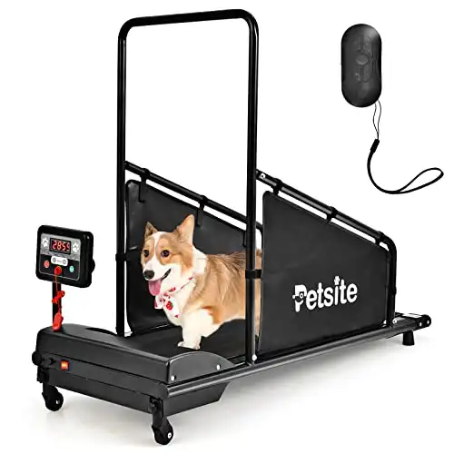 Petsite dog treadmill, pet dog running machine for small & medium-sized dogs, pet fitness treadmill with 1. 4'' lcd display screen