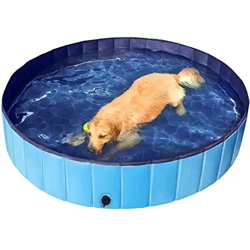 Yaheetech blue foldable hard plastic dog swimming pool