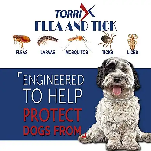 Torrix dog collar – 8-month flea medicine – adjustable, safe and water resistant flea prevention collar