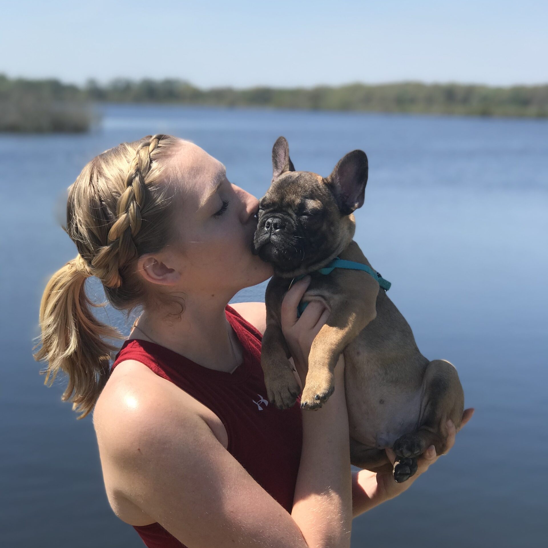 Melissa with her french bulldog