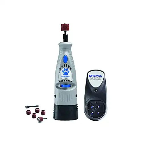 Dremel 7300-pt 4. 8v cordless pet dog nail grooming & grinding tool, easy to use, rechargeable, safely trim pet & dog nails , grey , medium