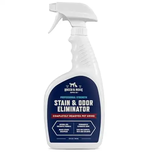Rocco & roxie stain & odor eliminator for strong odor - enzyme pet odor eliminator for home - carpet stain remover for cats and dog pee - enzymatic cat urine destroyer - carpet cleaner spray