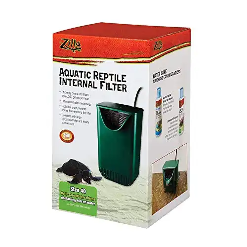 Zilla aquactic pet reptile internal water filter, for up to 40 gallons of water