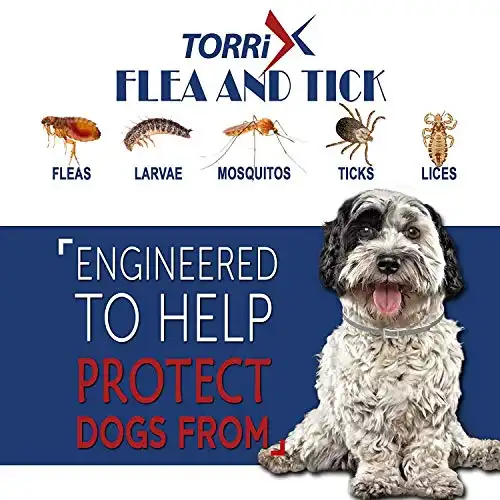 Torrix dog collar 8-month flea medicine adjustable, safe and water resistant flea prevention collar